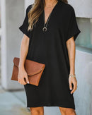 Casual V-n Collar Short Sleeve Home Decoration Dress