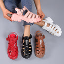 Women's Thick-soled Textured Sandals Weaving Hollow Loose