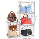 4 Oversized Acrylic Closet Purse Organizers With Lids Transparent Stackable Handbag Display And Shoe Box Storage