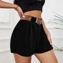 Simple Outdoor High Waist Lace Pleated Loose Casual Shorts