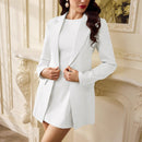 Women's Solid Color Lightly Mature Coat Jumpsuit Skirt Outfit