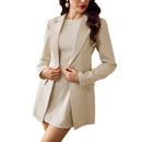 Women's Solid Color Lightly Mature Coat Jumpsuit Skirt Outfit