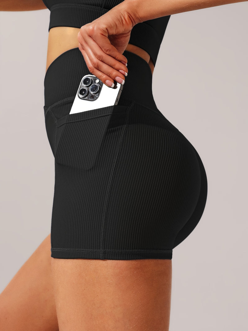 2-Pack Yoga Shorts For Women - High Waisted Workout Shorts, Breathable & Stretchy