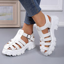 Women's Thick-soled Textured Sandals Weaving Hollow Loose
