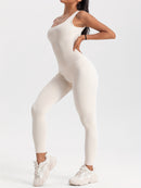 4 Pack Women's Square Neck Tank Shaping Jumpsuit - Ribbed, Tummy Control & Butt Lifting