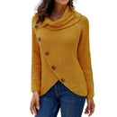 Pullover Button High Lapel Pullover Women's Sweater