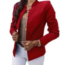 Fashion Solid Color Stand Collar Long Sleeve Women's Clothing Jacket