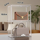 4 Oversized Acrylic Closet Purse Organizers With Lids Transparent Stackable Handbag Display And Shoe Box Storage