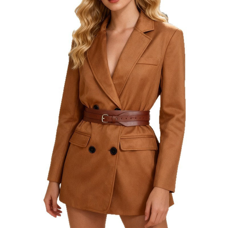 Women's Fashion Temperament Deerskin Velvet Small Suit Jacket