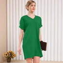 Casual V-n Collar Short Sleeve Home Decoration Dress