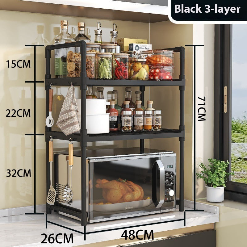 Multi-functional Kitchen Microwave Oven Storage Double-layer Kitchen Seasoning Rack